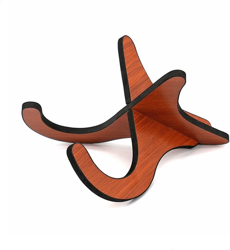 Beetoo Mahogany Foam Ukulele Stand, Portable Wooden Stand for Ukulele, Mandolins and Violins - Image 1